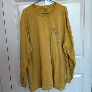 Carhartt Loose Fit Heavyweight Long Sleeve Pocket T-Shirt XXL 2XL Yellow